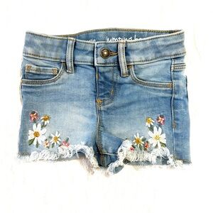 Jumping Beans Blue Denim Shorts with Embroidered Stitching